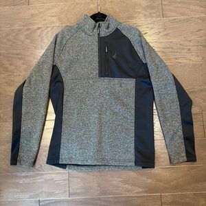 Spyder Gray and Black Zip Up Sweater with Raglan Sleeves